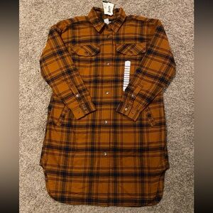 DULUTH WOMENS FOLKLORE INSULATED  DUSTER Flannel JACKET SHIRT. Sz Large L